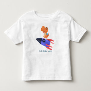 T-shirt Pour Les Tous Petits Drôle roquette dinosaure retour 2 Scolaire fête d'