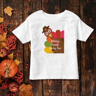 T-shirt Pour Les Tous Petits Drôle Thanksgiving Turquie Trot Matching Famille