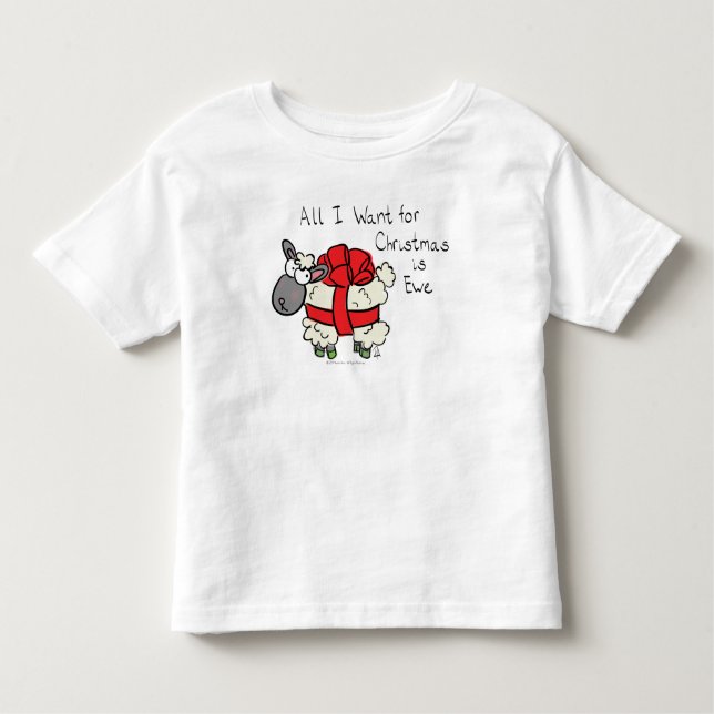 T-shirt Pour Les Tous Petits Drôle Vacances Mignonne Mouton de Noël Carton (Devant)