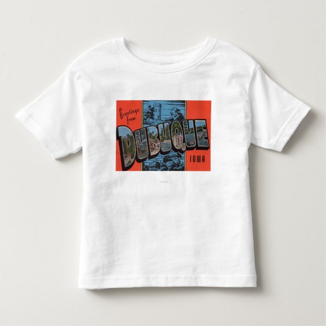 T-shirt Pour Les Tous Petits Dubuque, lettre ScenesDubuque, IA d'IowaLarge (Devant)