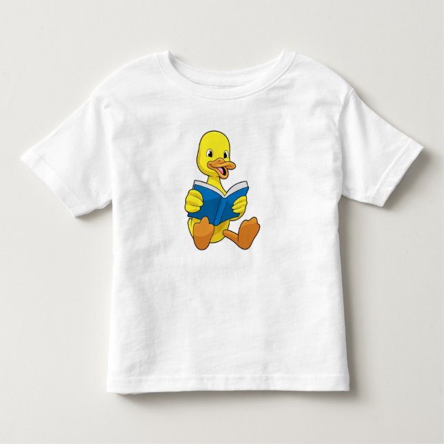 T-shirt Pour Les Tous Petits Duck at Reading with Book (Devant)