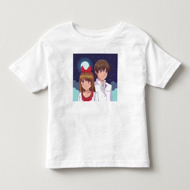 T-shirt Pour Les Tous Petits Duo d'animation Moonlight Illustration (Devant)