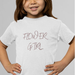 T-shirt Pour Les Tous Petits Dusty Burgundy Flower Girl
