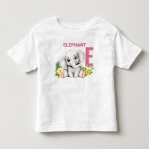 T-shirt Pour Les Tous Petits E est pour l'alphabet de l'éléphant