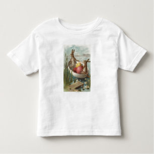 T-shirt Pour Les Tous Petits EasterBunnies dans un bateau avec les oeufs