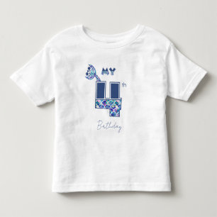 T-shirt Pour Les Tous Petits Écaille de Sirène Colorée 4ème Anniversaire Petite