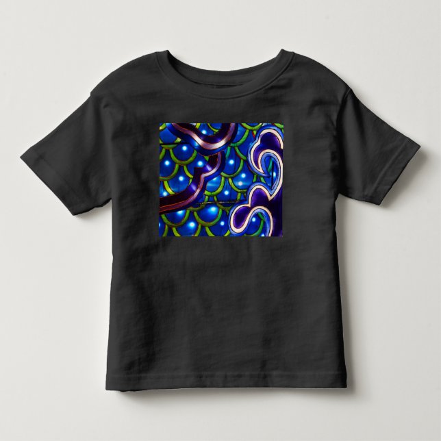 T-shirt Pour Les Tous Petits Écailles Bleues Lumineuses  (Devant)