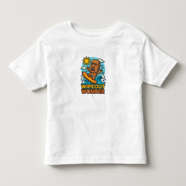 T-shirt Pour Les Tous Petits Échec du Surf Wipeout Moai Chibi (Devant)