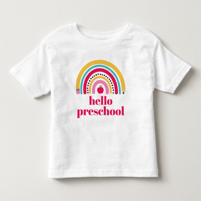 T-shirt Pour Les Tous Petits École Rainbow Nom personnalisé retour à l'école ve (Devant)