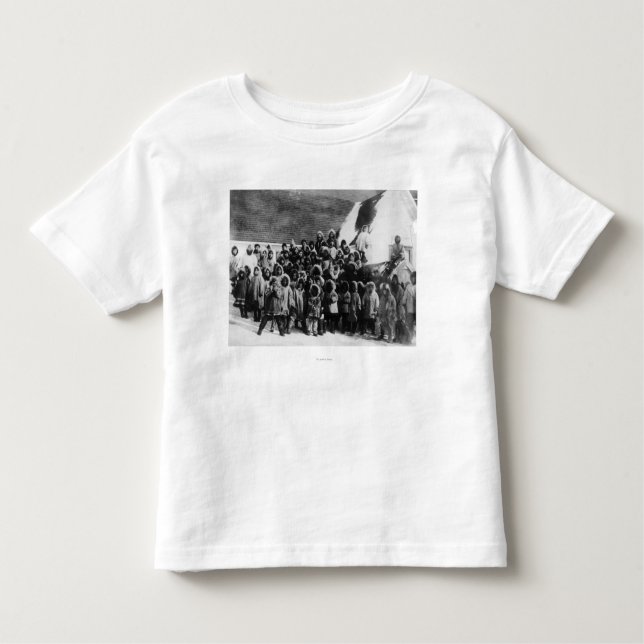 T-shirt Pour Les Tous Petits Écoliers esquimaux en photographie de l'Alaska (Devant)