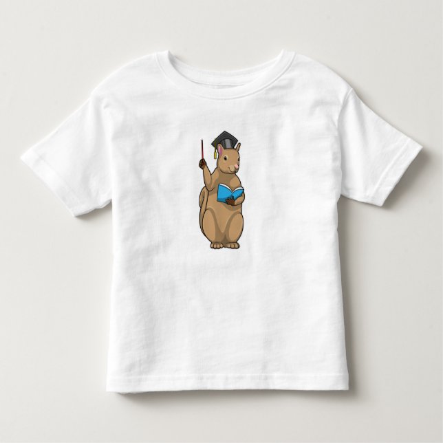 T-shirt Pour Les Tous Petits Écureuil comme enseignant avec livre (Devant)