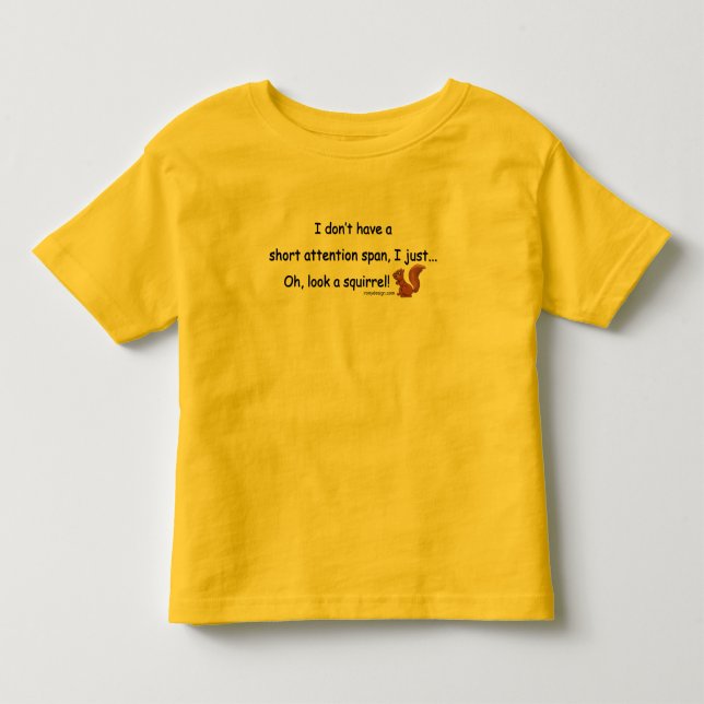T-shirt Pour Les Tous Petits Écureuil court de durée d'attention (Devant)