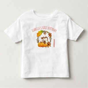 T-shirt Pour Les Tous Petits Écureuil d'anniversaire et couronne rustique Citro
