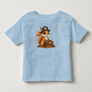 T-shirt Pour Les Tous Petits Écureuil Pirate avec Trésor de Glands Drôle et Mig