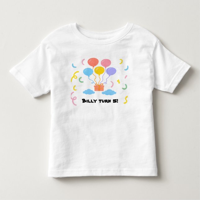 T-shirt Pour Les Tous Petits Editable Crayon Style – Balloon Bash Toddler (Devant)