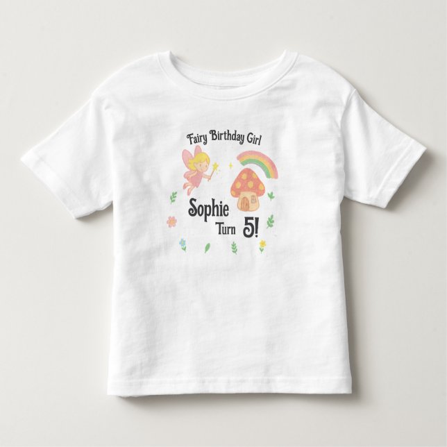 T-shirt Pour Les Tous Petits Editable Crayon Style – Fairy Mushroom Forest (Devant)