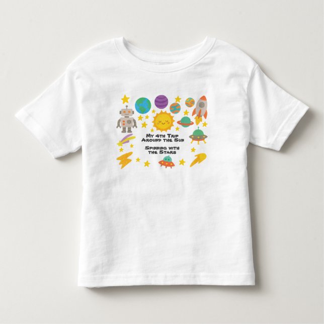 T-shirt Pour Les Tous Petits Editable Crayon Style – Trip-Around-the-Sun (Devant)
