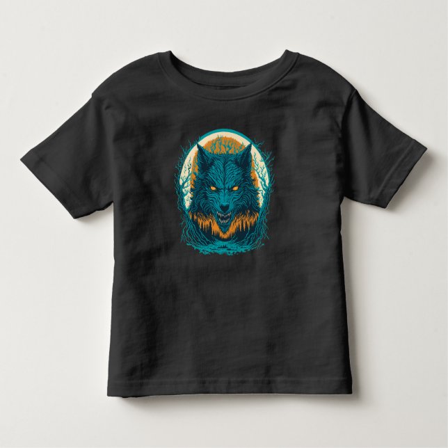 T-shirt Pour Les Tous Petits Effrayant loup-garou (Devant)