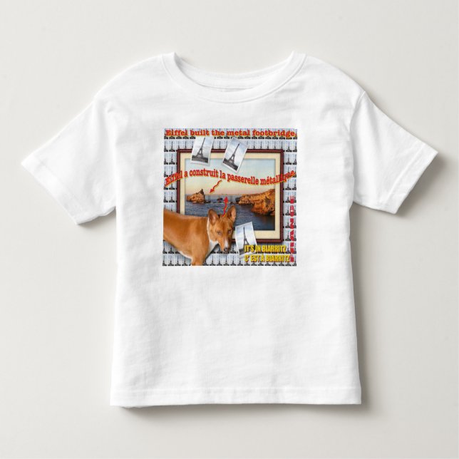 T-shirt Pour Les Tous Petits Eiffel a construit la passerelle métallique. (Devant)