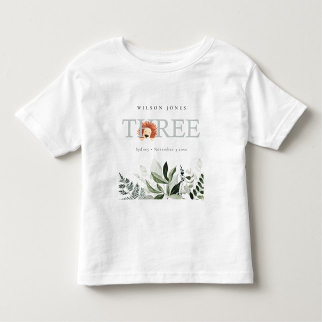 T-shirt Pour Les Tous Petits Elégant Bote Lion Foliage 3ème anniversaire (Devant)