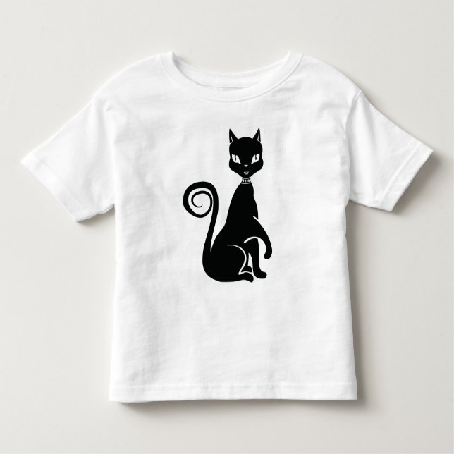 T-shirt Pour Les Tous Petits Élégant chat noir (Devant)