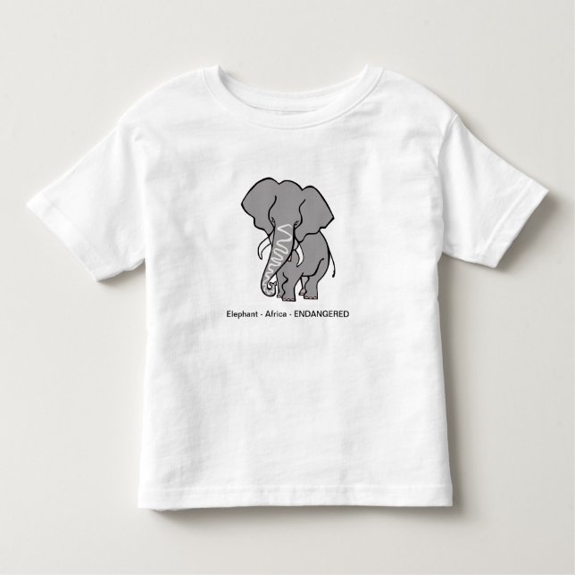 T-shirt Pour Les Tous Petits Eléphant africain mignon - Amoureux des animaux -  (Devant)