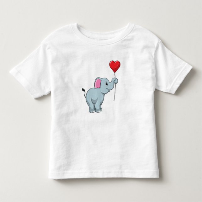 T-shirt Pour Les Tous Petits Eléphant avec ballon cardiaque (Devant)