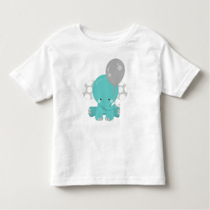 T-shirt Pour Les Tous Petits Eléphant Avec Ballons, Eléphant Bleu, Animal migno