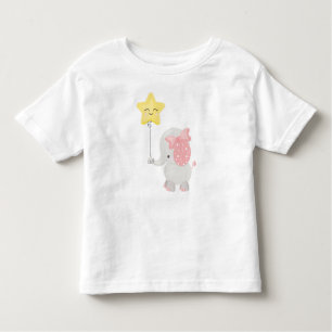 T-shirt Pour Les Tous Petits Eléphant Avec Balloon, Couronne, Eléphant mignon,