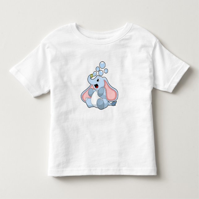 T-shirt Pour Les Tous Petits Eléphant avec bulles d'eau (Devant)