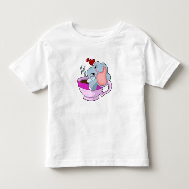 T-shirt Pour Les Tous Petits Elephant avec la coupe du café (Devant)