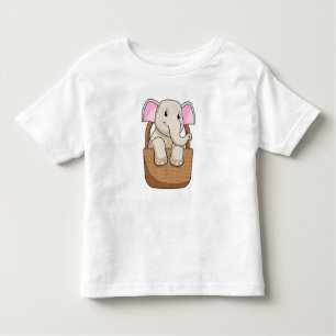 T-shirt Pour Les Tous Petits Eléphant avec panier