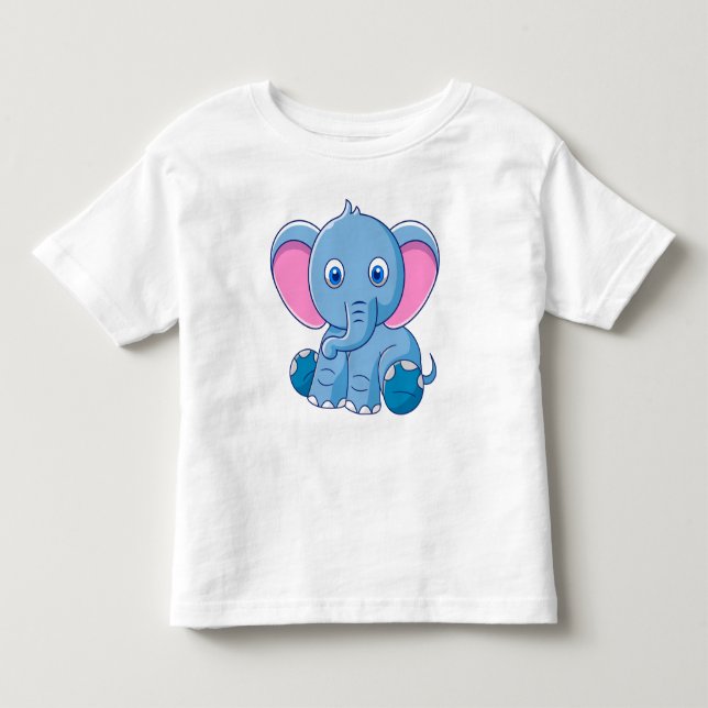 T-shirt Pour Les Tous Petits Eléphant Bébé mignon (Devant)