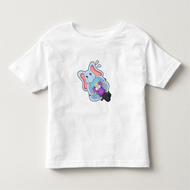 T-shirt Pour Les Tous Petits Elephant comme vélo avec moto.PNG (Devant)