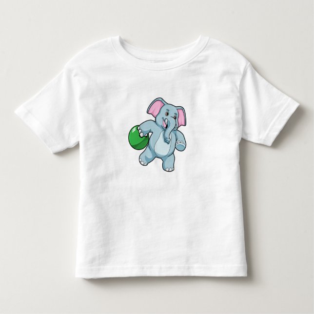 T-shirt Pour Les Tous Petits Éléphant de bowling (Devant)