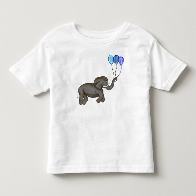 T-shirt Pour Les Tous Petits Elephant de fête (bleu) (Devant)