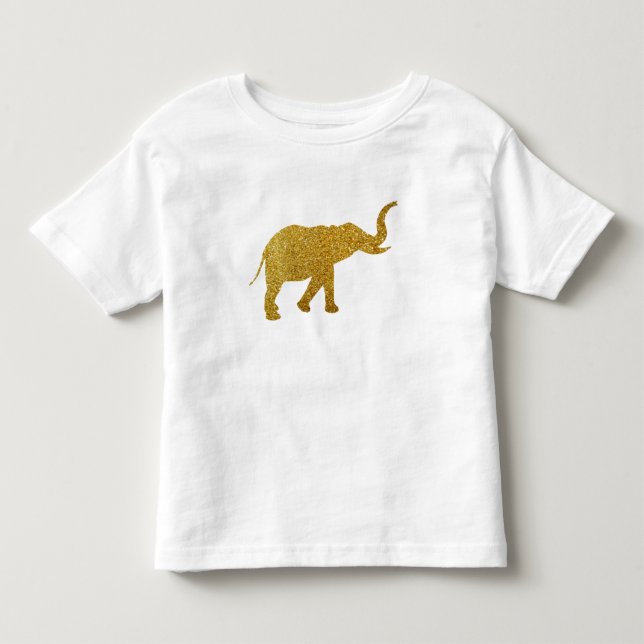 T-shirt Pour Les Tous Petits Eléphant de trompette d'or (Devant)