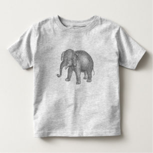 T-shirt Pour Les Tous Petits Éléphant heureux vintage de bébé