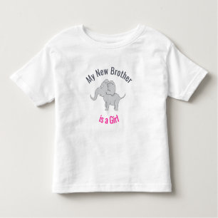 T-shirt Pour Les Tous Petits Eléphant mignon New Brother est une fille