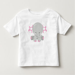T-shirt Pour Les Tous Petits Eléphant mignon, petit éléphant - gris rose