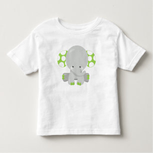 T-shirt Pour Les Tous Petits Eléphant mignon, petit éléphant - gris vert