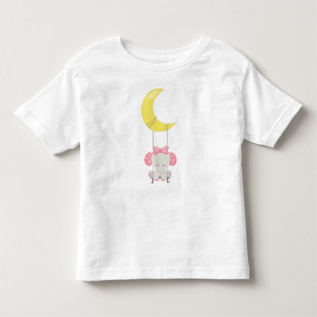 T-shirt Pour Les Tous Petits Eléphant Sur Une Coupe, Eléphant Mignonne, Couronn (Devant)