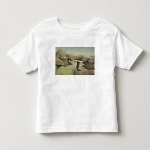 T-shirt Pour Les Tous Petits Éléphants asiatiques indiens qui jouent à se battr
