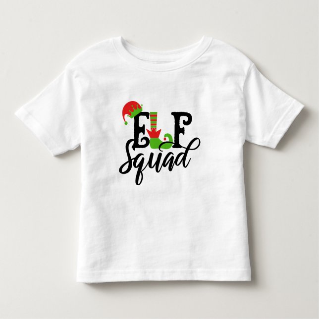 T-shirt Pour Les Tous Petits Elf Squad Typographie moderne Noël (Devant)