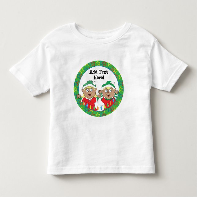 T-shirt Pour Les Tous Petits Elfes de Noël de couleur (Devant)