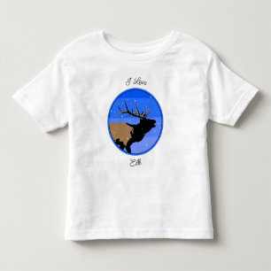 T-shirt Pour Les Tous Petits Elk bouillonnant en hiver - Art original de la fau