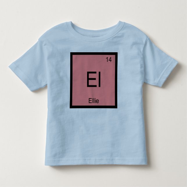 T-shirt Pour Les Tous Petits Ellie Nom Chimie Élément Tableau périodique (Devant)