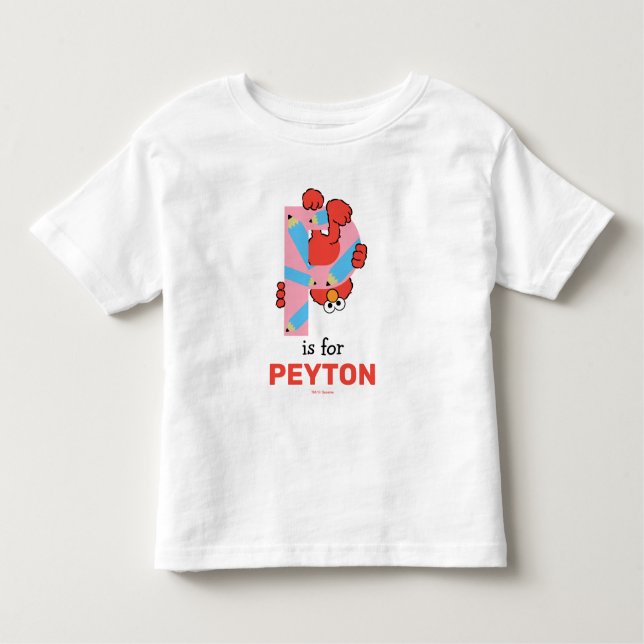 T-shirt Pour Les Tous Petits Elmo Alphabet | Crayon P (Devant)