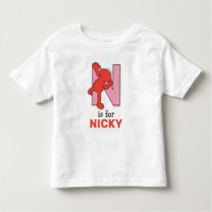 T-shirt Pour Les Tous Petits Elmo Alphabet N rose