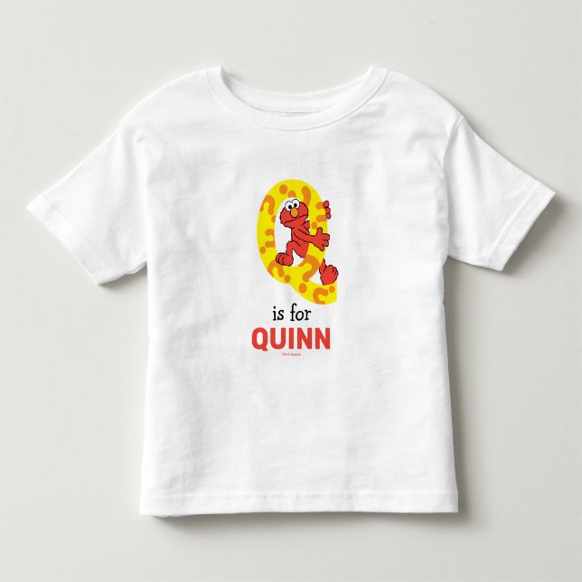 T-shirt Pour Les Tous Petits Elmo Alphabet | Point de question Q (Devant)